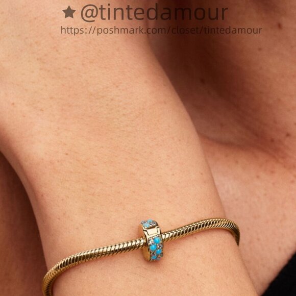 Pandora Aqua Blue Clip Charm|Pendant - Picture 2 of 2